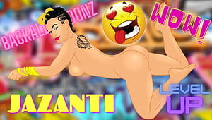 Wonderful Latina Jazanti Shows her tatts and bum for the Backalley camera