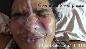 latina toothless fully decorated after a outstanding facial jizz flow