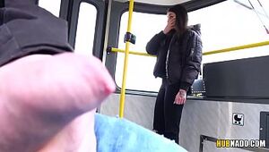 Woman watches me jacking off on a tram! # Stacy Sommers