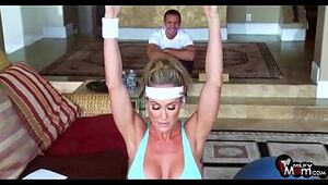 Brandi Love shrieks & shouts as her gym lover slams her Milf vulva - MilfyMom.com